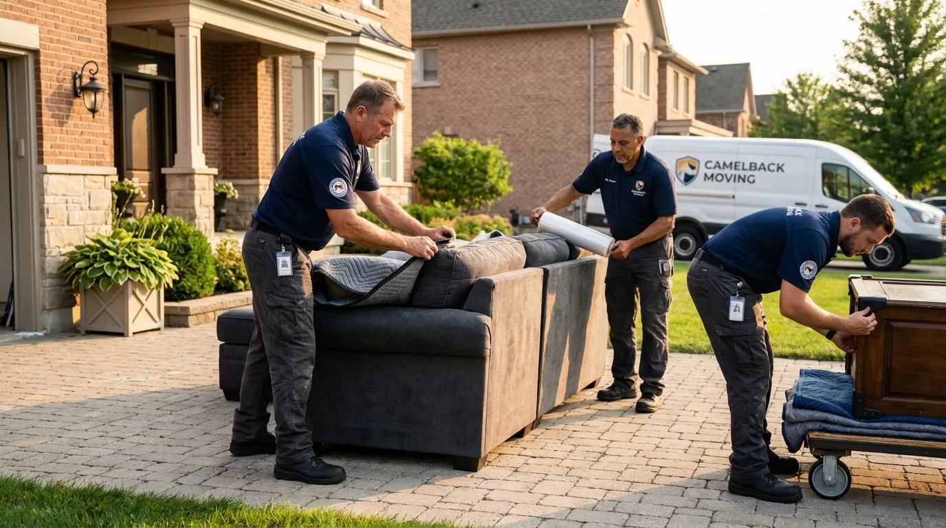 Large estate moving crew wrapping furniture in Kingsley, MI