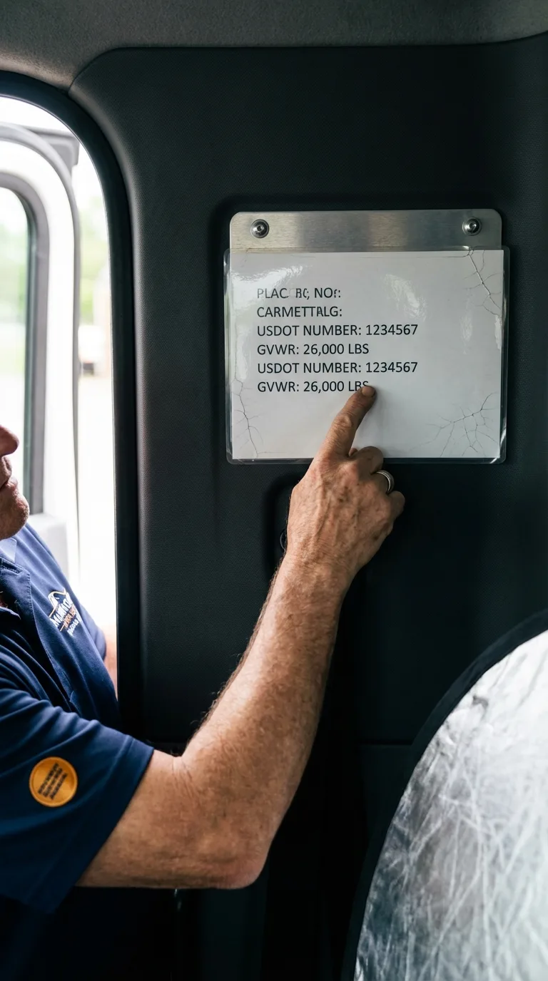 USDOT licensing placard verification in Kingsley